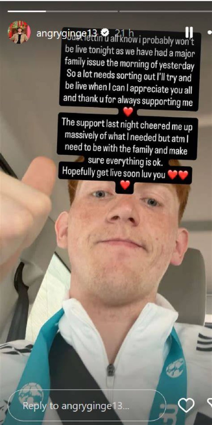 Angry Ginge with his family