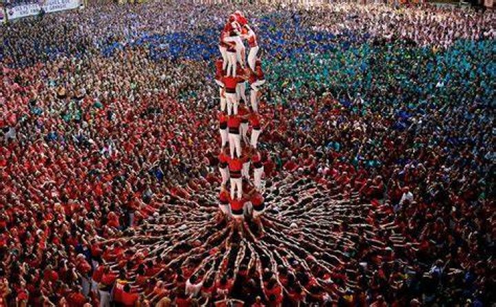 Human Tower In Spain