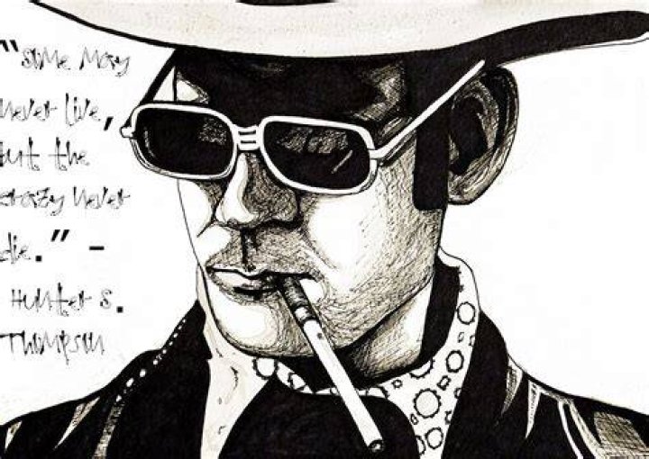 Illustration Of Hunter S. Thompson Drawing