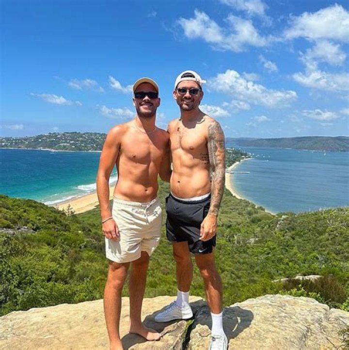 Luke Davies with his boyfriend