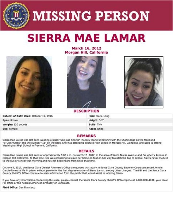 Missing Poster For Sierra Lamar