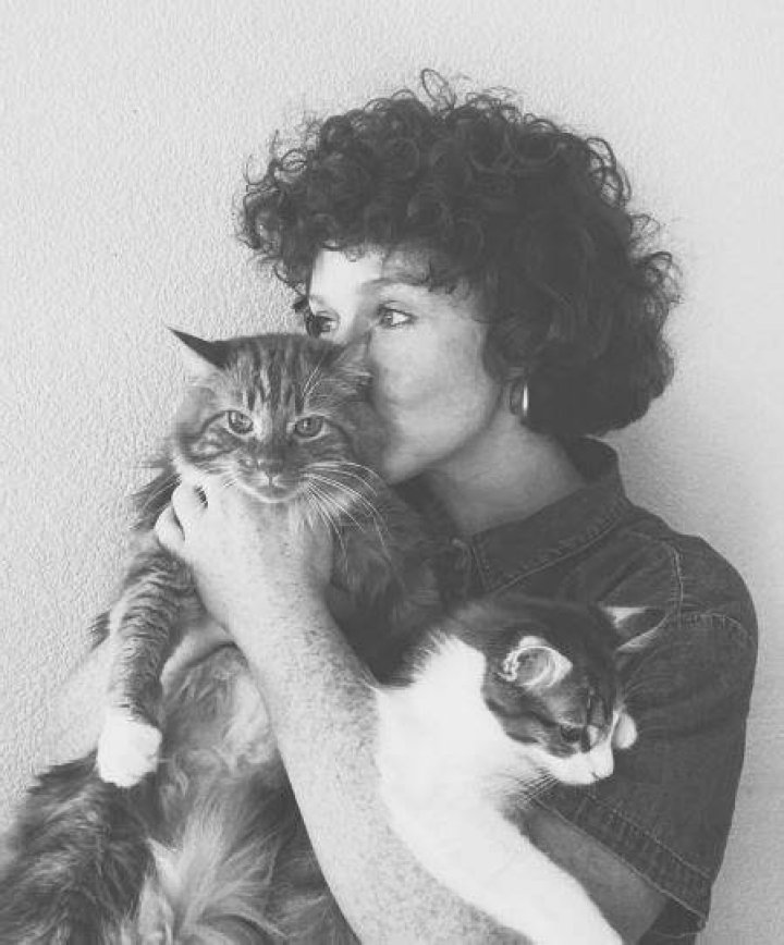 Sara with her pet cats