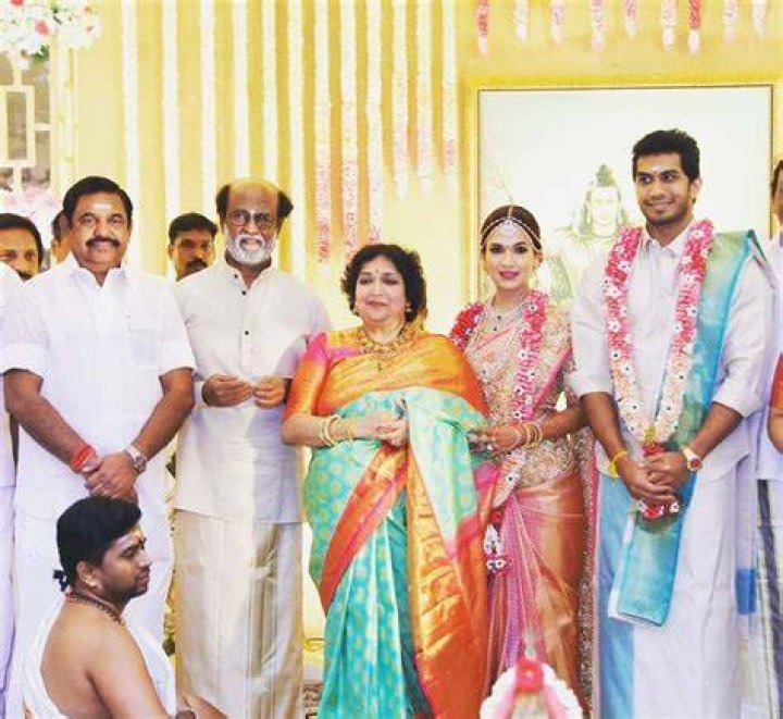 Vanangamudi with his wife Soundarya Rajinikanth and step-son Ved